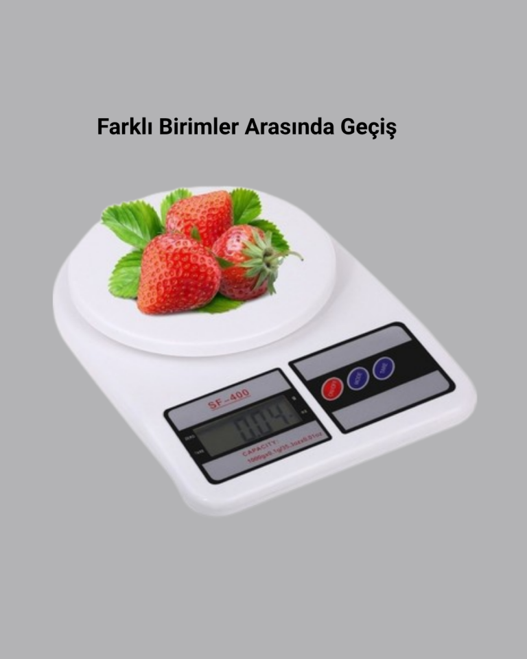 Taşınabilir Hassas Tartı – 5kg Kapasite, 1g Ölçüm, Gram ve Ons Desteği