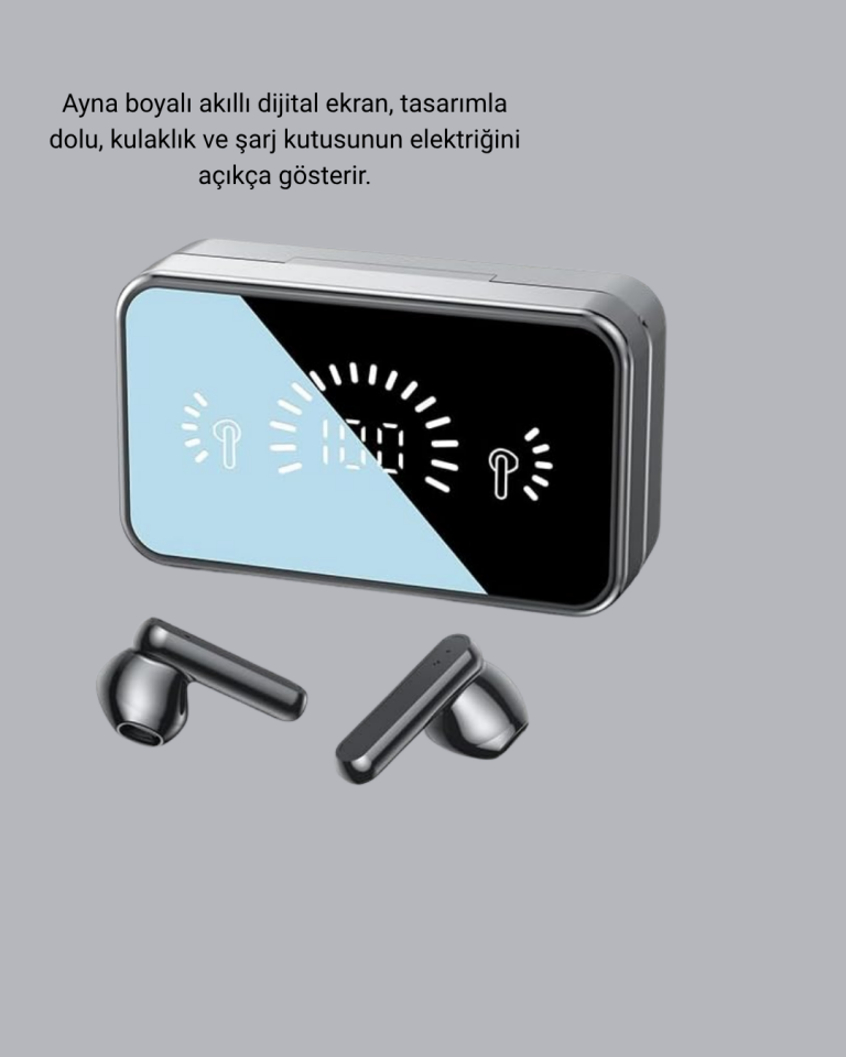 3500 mAh Şarj Kutulu Bluetooth 5.1 Kablosuz Kulaklık – Dokunmatik, Suya Dayanıklı