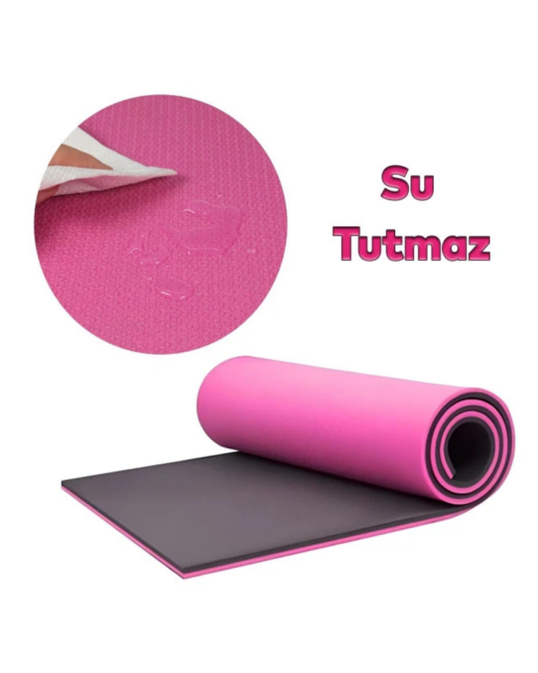 10 mm Yoga Spor Matı Çift Taraflı Kullanım Kaymaz Doku Esnek Dayanıklı Fitness Minderi