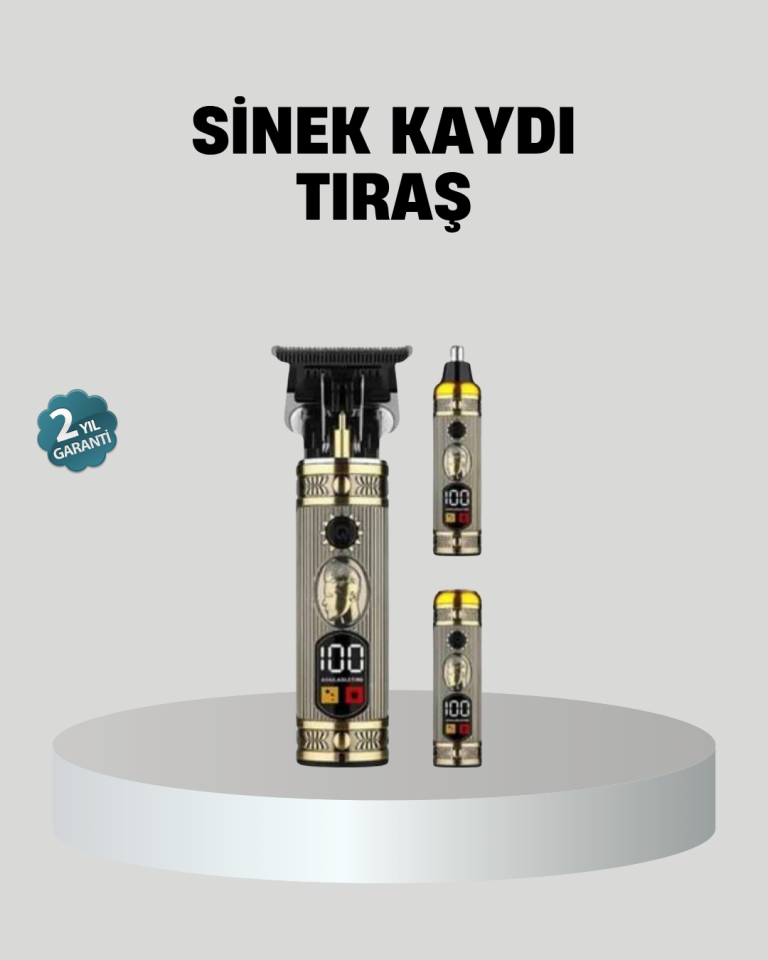 T Bıçaklı Profesyonel Saç ve Sakal Düzeltici – 8 Kılavuz Tarağı, 2’si 1 Arada Burun ve Sakal Trimmer