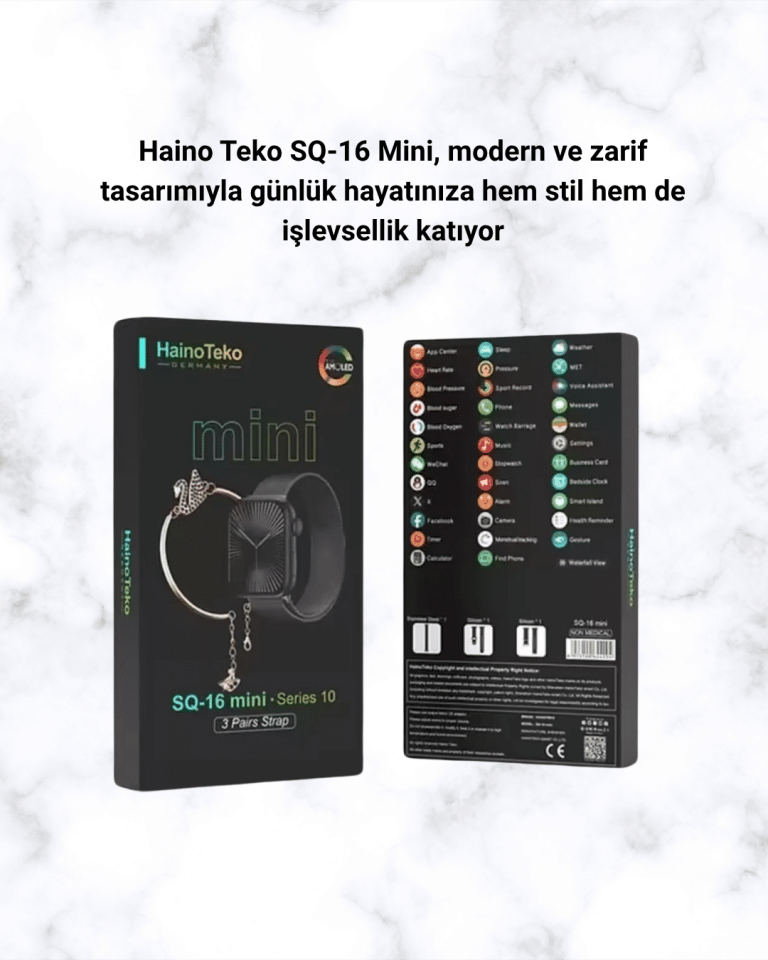 Akıllı Saat SQ-16 Mini Series 10 | Unisex Tasarım, Sağlık ve Spor Takibi