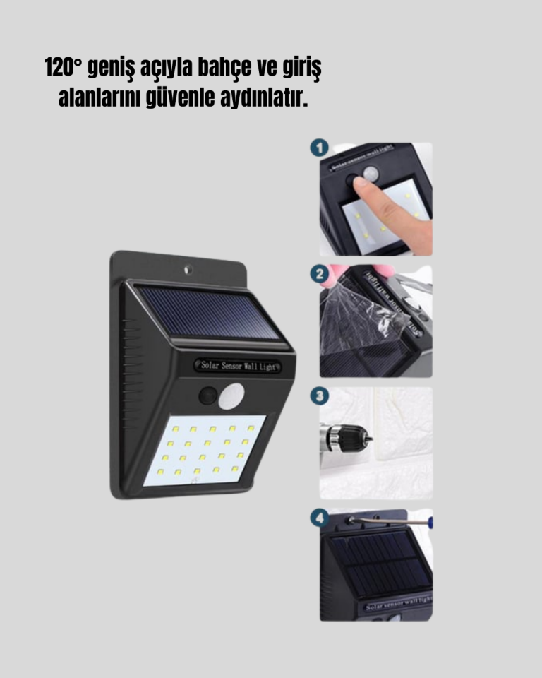 Güneş Enerjili Su Geçirmez Dış Mekan Aydınlatma