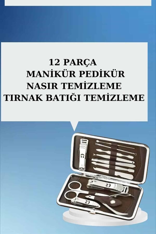 12 Parça El Ayak Temizleme Pense Kir Temizleme Aparatı Kaş Cımbızı