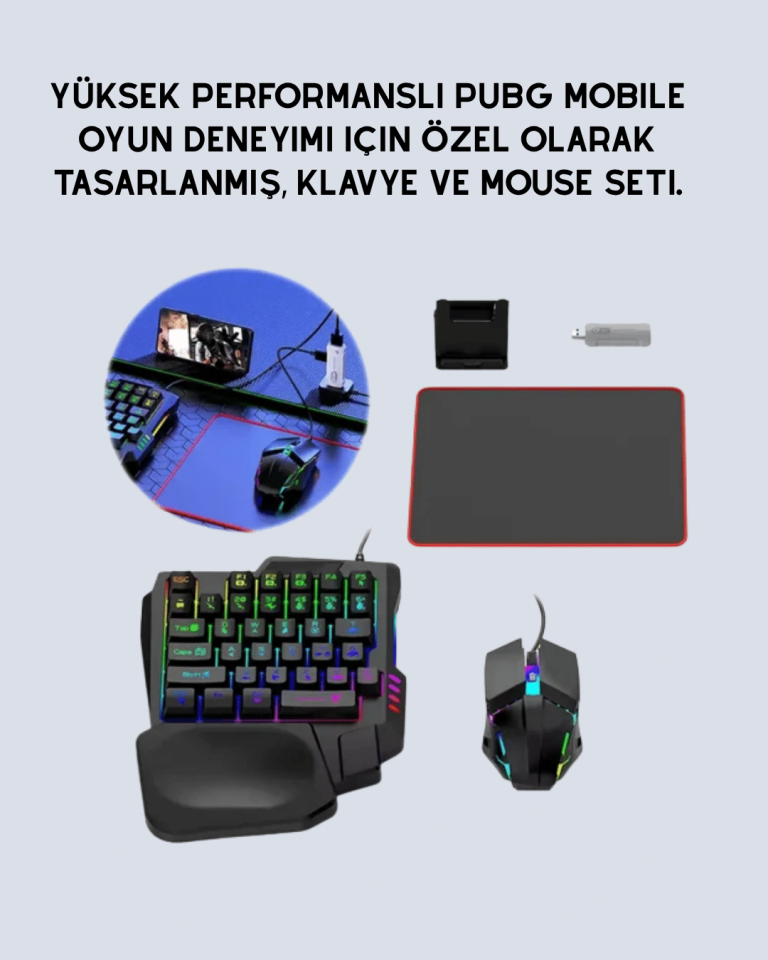 Bluetooth 5.3 Mobil Oyun Aksesuar Seti – PUBG Uyumlu