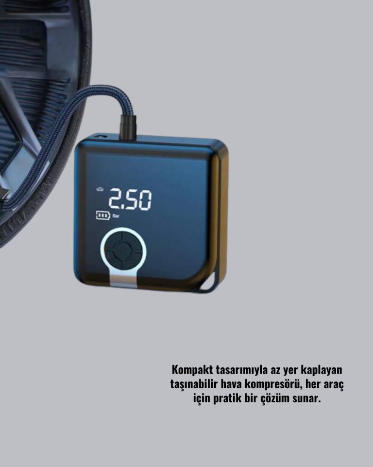 150 PSI Yüksek Basınç Kapasiteli Kablosuz Lastik Pompası