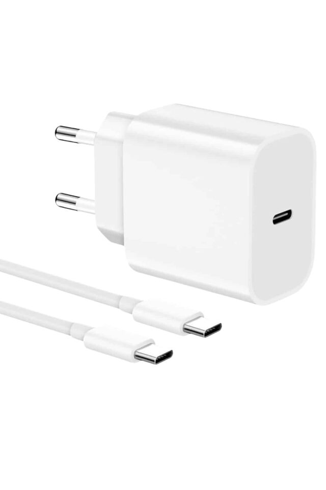 15/Pro/Pro Max 20W İOS Uyumlu Hızlı Şarj Aleti Adaptörlü Beyaz