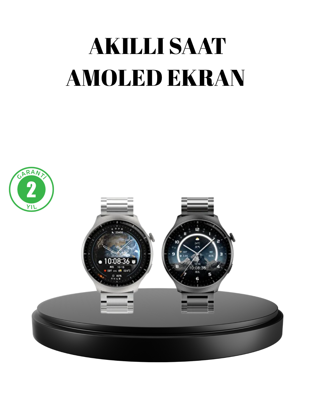 Kablosuz Şarjlı Bluetooth Görüşmeli Akıllı Saat – Android & iOS Uyumlu