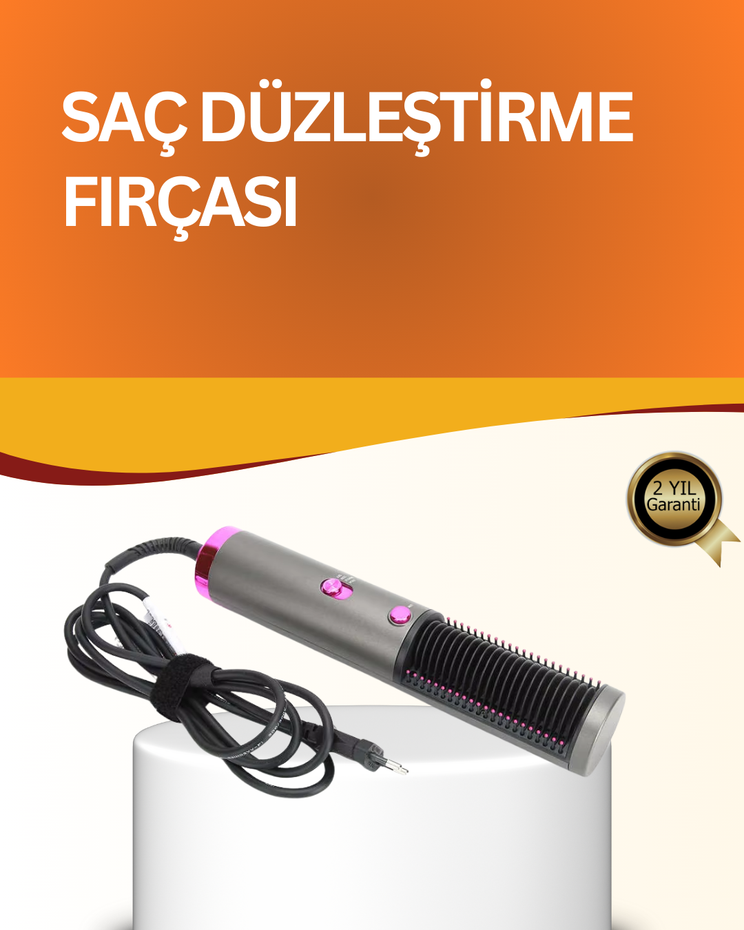 Çok Yönlü Kullanıma Uygun Saç Kurutma ve Düzleştirme Fırçası
