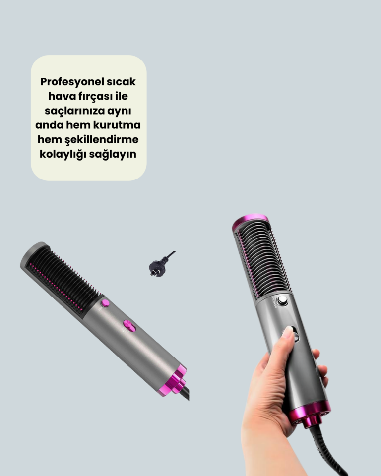 Ergonomik Tasarımlı Hafif ve Taşınabilir Sıcak Hava Fırçası