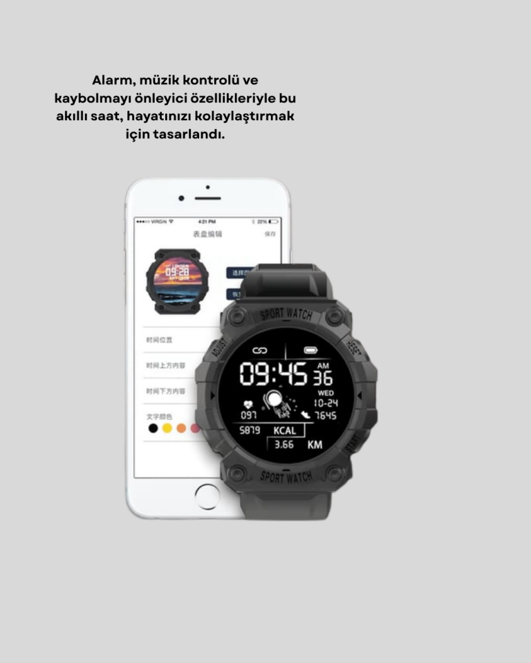 Yeni Nesil Akıllı Saat – Nabız Ölçer, Uyku Takip, Bluetooth Uyumlu, Şık Tasarım