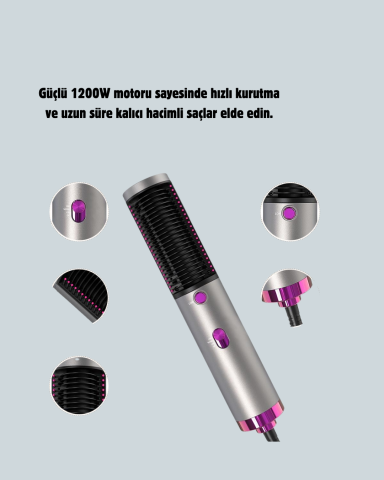 Profesyonel İyon Teknolojili Sıcak Hava Fırçası