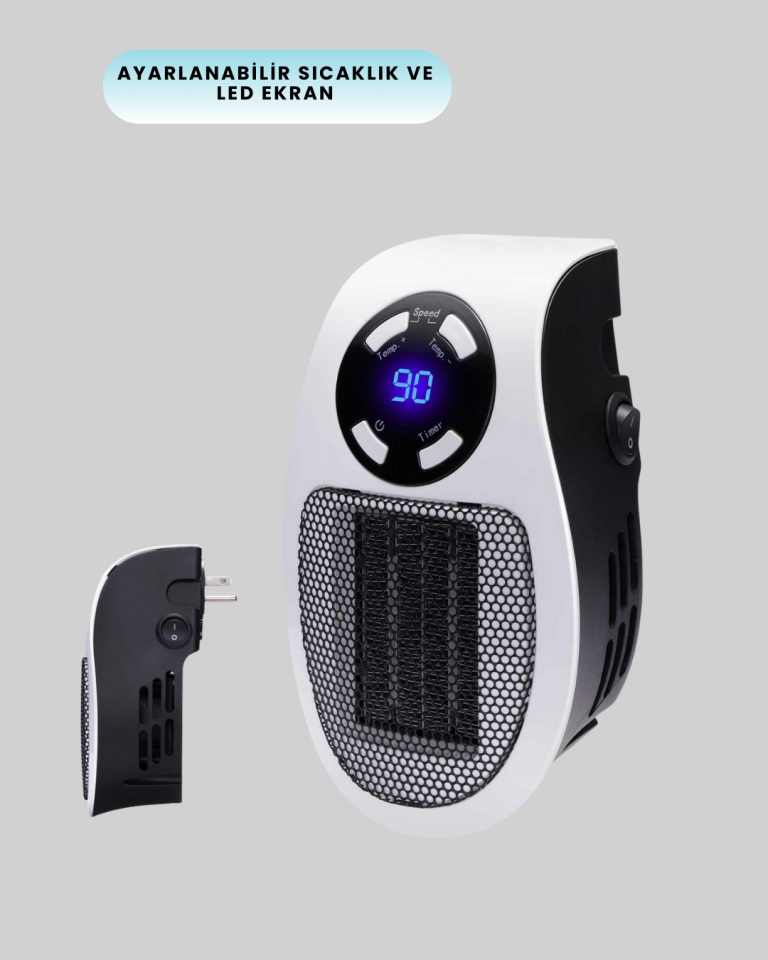 Düşük Enerji Tüketimli Mini Isıtıcı Ayarlı Termostatlı
